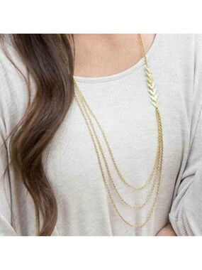 Handmade Vale Necklace Brass Tone